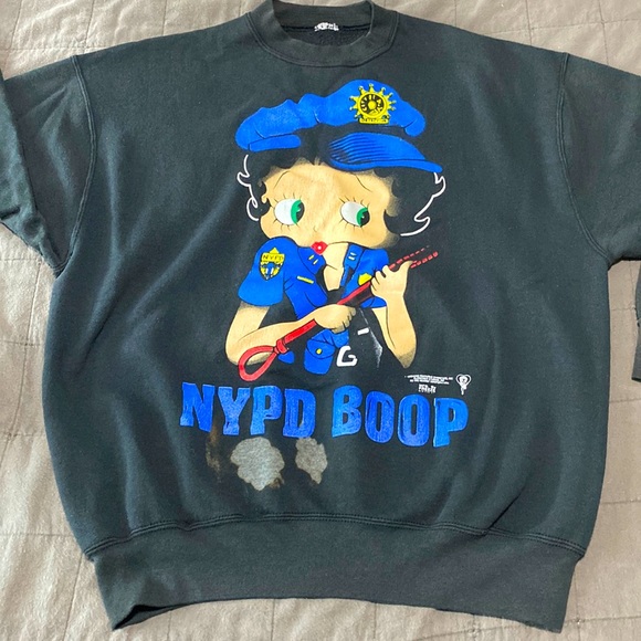 Freeze Tops - 1995VINTAGE Betty Boop NYPD Sweatshirt PRICE IS FIRM!!!